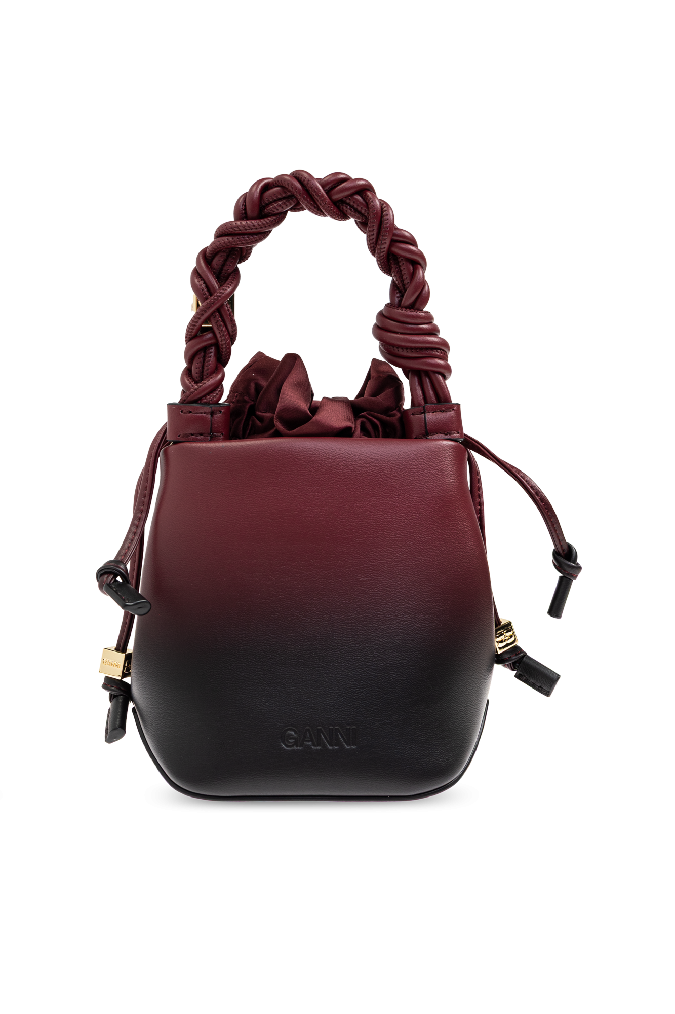 トートバッグ Ganni Bou Bucket Mini Purse - Ganni - Leather - Burgundy Burgundy Burgundy Mini GANNI Bou Bag | GANNI US